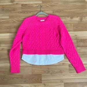 Anthropologie Maeve Layered Pink Sweater